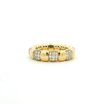 Rings XS:  size 4-7 / Yellow Gold 18K Gold Stretch Puffy Diamond Eternity Ring