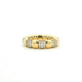 Rings XS:  size 4-7 / Yellow Gold 18K Gold Stretch Puffy Diamond Eternity Ring