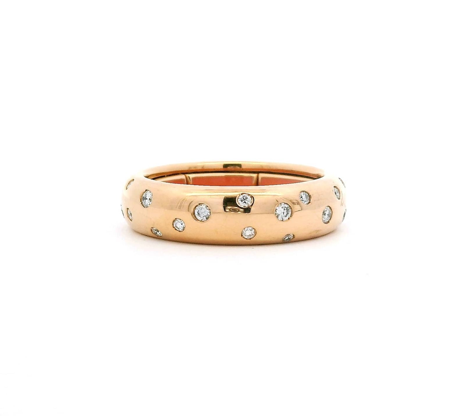 Rings Yellow / Small (4.5-6) 18K Gold Splash Of Diamonds Dome Stretch Ring