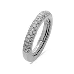 White / Small (4.5-6) 18K Gold Pave Diamond Stretch Ring
