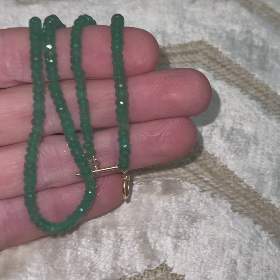 Emerald Beads & 14K w/ Toggle Clasp